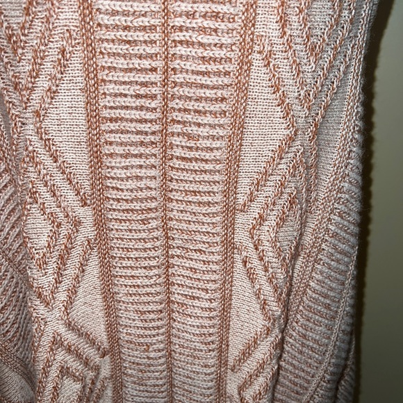 multiples  Open Front Long Cardigan Sweater Vest  Size M orange Aztec Sleeveless - Picture 10 of 11